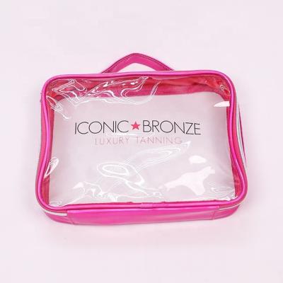 China New Fashion Travel Logo Printing Traveling Holographic Cosmetic Bag TPU Zipper Custom Makeup Bag Promotional Bag for sale