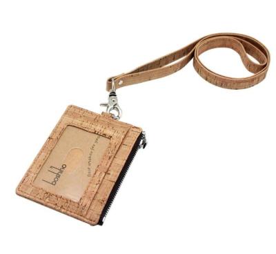 China Repurposed Cork Lanyards with Custom Logo Recycled Neck Straps with Custom Printing Logo Cord Straps Card Holders for sale