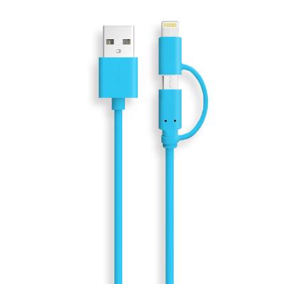 China Multimedia 2 in 1 Micro USB and 8 Pin Multiple USB Cable, MFi Certified, Inject Fast Charging Data Line for iPhone for sale