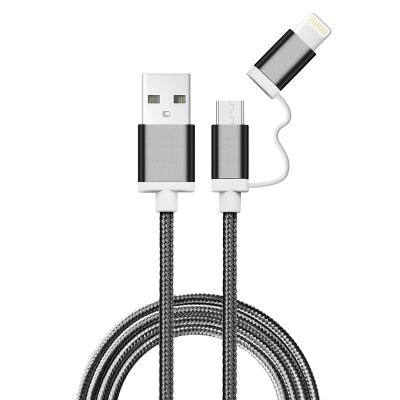 China Multimedia 2 in 1 Fast Charging Usb 2.0 Aluminum Cable High Quality Charger Cable For iPhone for sale