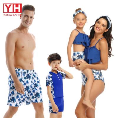 China YH Seller Designer Wholesale Quick Dry Beach Family Shirt Antibacterial Sporty Matching Shorts Pants For Men And Boy for sale