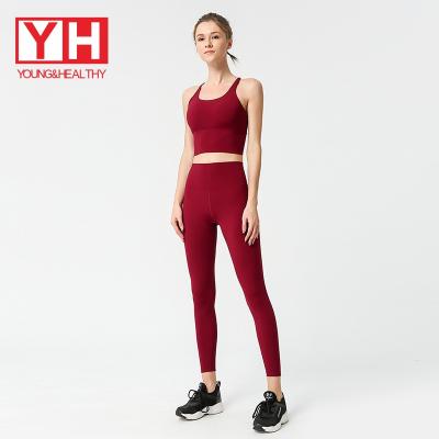 China Breathable Wholesale Cheap Wholesale Belly Control Fancy Sale Women Fitness 2 Pcs Hot Elastic Yoga Set for sale