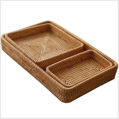 China Viable Desktop Snack Autumn Rattan Storage Basket Living Room and Bedroom Storage for sale