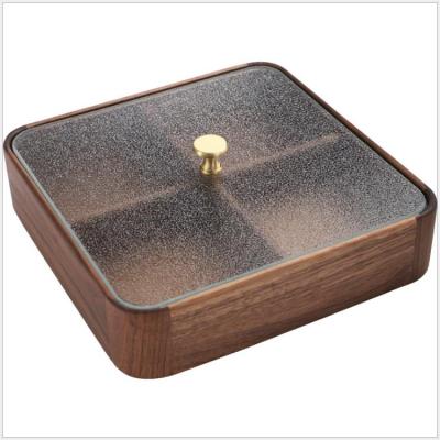 China Antique Sell Well New Type Nuts Dried Fruits Compartment Storage Candy Solid Wood Box for sale