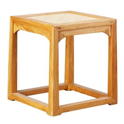 China Modern Simple Color Living Room Furniture Square Stool Solid Wood Log Material for sale