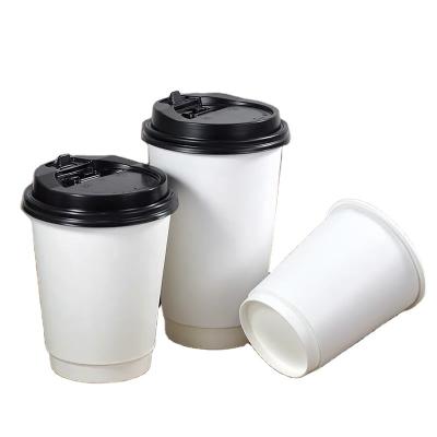 China Wholesale Biodegradable Custom Printed White Disposable Collapsible Paper Cup With Lid for sale