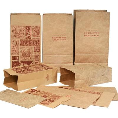 China Recyclable Custom Logo Printed Fries Bread Bakery Food Grade Oil Proof Paper Popcorn Bag for sale