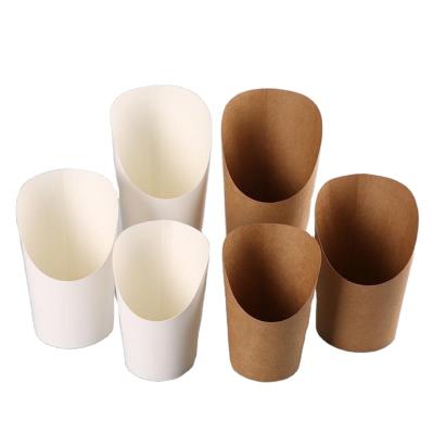 China Wholesale Disposable Custom Design Types Kraft Paper Take Away Chips And French Fries Oil-proof Recycle Paper Packaging Box for sale