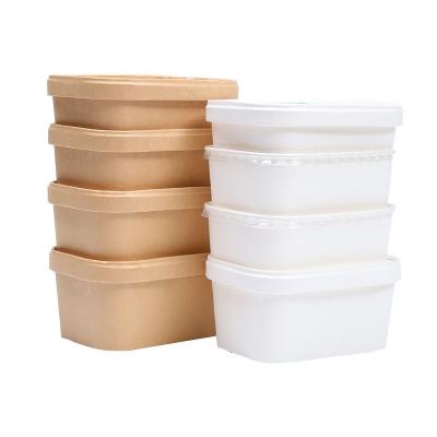 China Waterproof Custom Restaurant Chinese Chicken Noodle Packaging Disposable Kraft Paper Lunch Packaging Take Out Container Food Box for sale