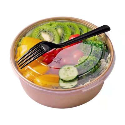 China Wholesale Recyclable Restaurant Take Away Disposable Salad Bowl Wrapping Paper Soup Cup Food Lunch Box With Lid for sale