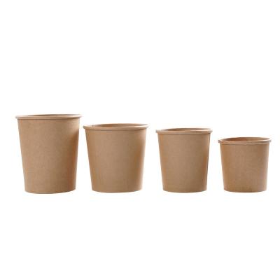 China Recyclable 380ml, 520ml, 720ml, 998ml, 1090ml PLA Liner Ripple Wall Kraft Paper Noodle Soup Hot Bowl With PP Lid Cover for sale