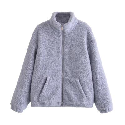 China Winter Fleece Teddy Bear Coat QUICK DRY Casual Short Women Zip Up Sweatshirt Jacket Coat Outerwear With Pockets for sale