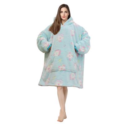 China Wholesale Flame Retardant Blanket Sweatshirt Hoody Oversized Flannel Blanket Fleece Covers Dropshipping for sale