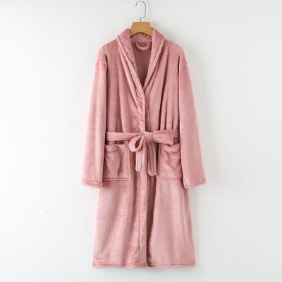 China QUICK DRY 100% Polyester Luxury Plus Size Winter Extra Thick Plain Soft Fleece Mens Loose Bathrobe For Winter for sale