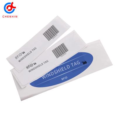 China Waterproof/Waterproof 860-960mhz Rfid Windshield Sticker For Car Parking RFID Car Sticker UHF Windshield Tag for sale