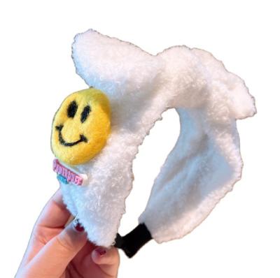 China Super Soft Plush Bow Headband Wash Face Plush Hair Accessories for sale