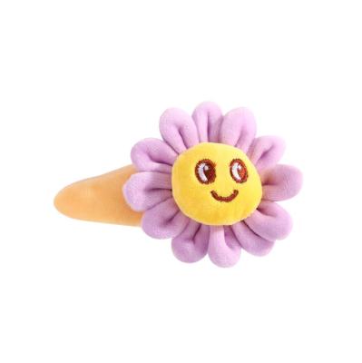 China Cute Soft Plush Toy Children's Sunflower Plush Hairpin Comfortable And Soft Hairpin Accessories for sale