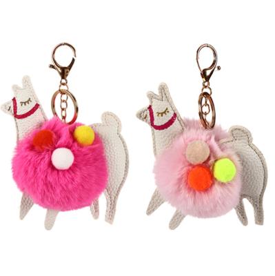 China Creative Plush Explosion Alpaca Hair Ball Cute Key Chain Key Chain for sale