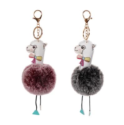 China Creative Fashion Alpaca Plush Shape Hairball Pendant Plush Key Chain Key Chain for sale