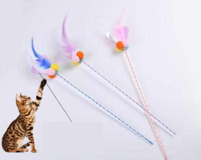 China Cute Ball Cat Feather Bell Fairy Funny Cat Stick Stuffed Animal Style Stuffed Toys Viable Products for sale