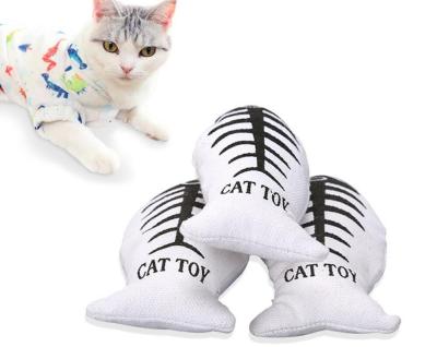 China Viable Nipple Toys Funny Cat Plush Pet Stuffing Cat Toys Canvas Fish Catnip Toys for sale