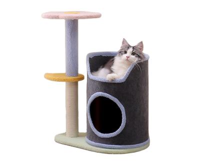 China Customized Sustainable Pet Tree Housing Cat Jumping Toy Scratching Climbing Tower Cat Tree for sale