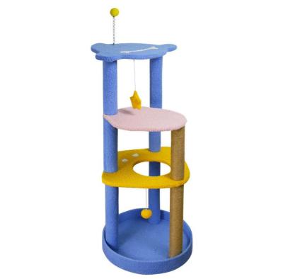 China Funny Wooden Liveable Interactive Cat Tree Toys Cat Tree Scratcher House Cat Tower for sale