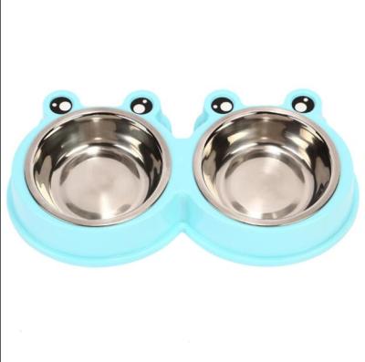 China Double Automatic Plastic Dog Cat Pet Water Dispenser With Spot Steel Pet Bowl for sale