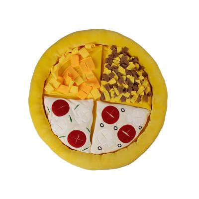 China Viable Protective Shape Pizza Puzzle Dispenser Toys Interactive Dog Pet Sniffle Mat Dog Feeding Mat for sale