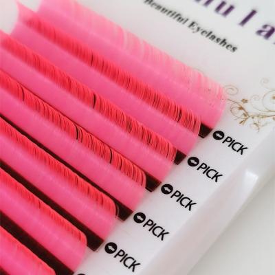 China Korean Natural Soft Matte Mink Extension PBT Material Lashes Eyelash Extensions CC Dual Density Individual Colored Curl for sale