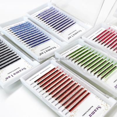 China 2022 0.10 Latest Gradient Thick White Full Volume Lashes Natural Soft Single Length 6-15 Mm In Regular Curl J Since C CC D DD for sale