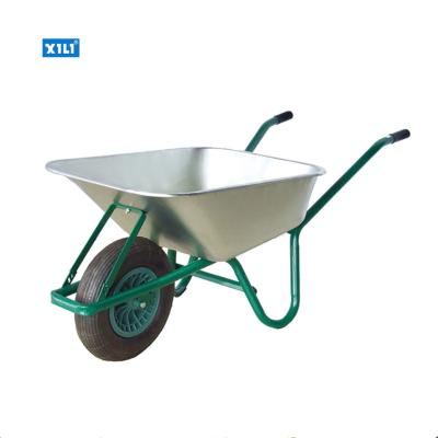 China WB6414T Heavy Load Galvanized Metal Bucket Wheel Barrow for sale