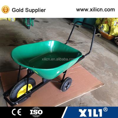 China Plastic Wood Handles Heavy Duty Plastic Wheelbarrow WH3600 With Three Wheels for sale