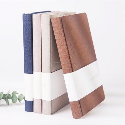 China Recycled and Eco-friendly A5 Journal Canvas Cover Diary Four Color Handmade Canvas Striped Notebook for sale