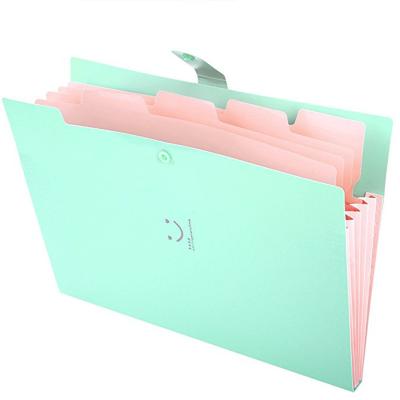 China Recycled and eco-friendly hot sale candy color A4 plastic expanding cover size pp button hard document bag executive file folder for office for sale