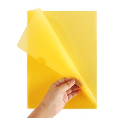 China Recycled And Eco - Friendly Transparent Folder Filling L Shape Document Plastic Pocket A4 PP Clear Folder for sale