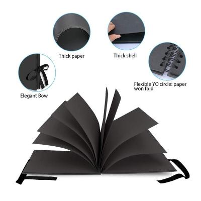 China Recycled And Eco - Friendly Kraft Paper Cover Self Molding Photo Album With Note Space , Photo Album With Silk Ribbon for sale