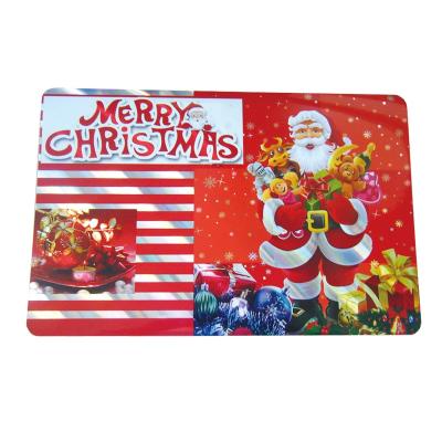 China Sustainable Custom Laminated Dining Plastic Christmas Table Mat for sale