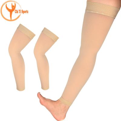 China 20-30 mmHg Athletic Stockings Open-Toe Lace Up Medical High Varicose Veins Compression Thigh Stockings For Women for sale