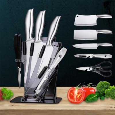 China Viable Design Gift Large Blade Chef Knife Block Set Sharpener Knife Set With Base for sale