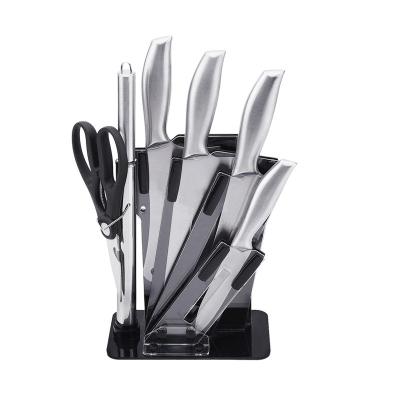 China Multifunction Viable Luxury Style Steak Knives Cleaver Knife With Storage Acrylic Holder for sale