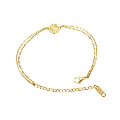 China Other new hot sale titanium double layer snake chain bracelet steel18kGold bangle for sale