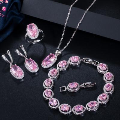 China Other Amazon necklace earring bracelet ring four-piece set jewelry set factory hot wholesale for sale