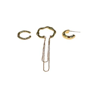 China Punk Irregular Chain 925 Silver Needle Earrings Without Ear Holes Ear Bone Clip for sale