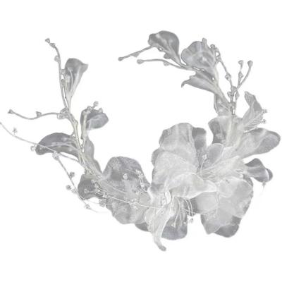 China 2021 new punk flower headwear bride crystal wedding dress wedding handmade hair accessories for sale