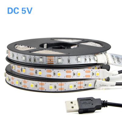 China Theme park led strip light 5M 60led RGB color ip65 waterproof smd 5050 led strip light 5v for sale