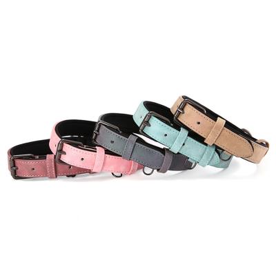 China Custom Wholesale Personalized Breathable Adjustable Logo PU Leather Dog Collar Custom Made No Neck Leash Leather Dog Collar for sale