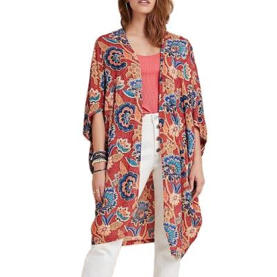 China Plus Size Plus Size Astrid Kimono Bohemian Style Loose Worked Boho Cape Cardigan Casual Women Ethnic Kimono for sale