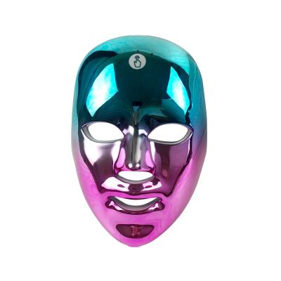 China NEW PRODUCT 7 Dye Removal Led Therapy Facial Light Blue And Red Light For Acne Photon Mask With Neck for sale