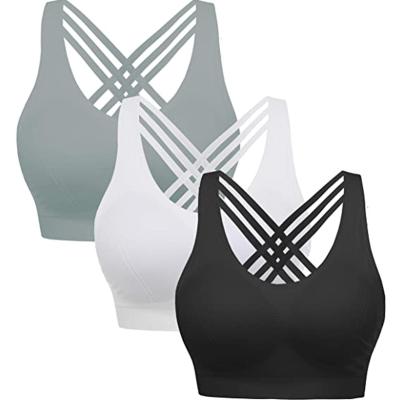 China 2022 New Lulu Energy Longline Sports Bra Best Breathable Gym C/D Wireless Dismountable Cup Back Crisscross Strappy Yoga Sports Bra for sale